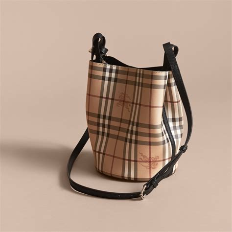 burberry haymarket crossbody bucket